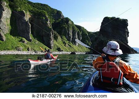 Person Boating on Kayak, Hokkaido, Japan View Large Photo Image Stock Photograph - Person Boating on Kayak, Hokkaido, Japan . Fotosearch