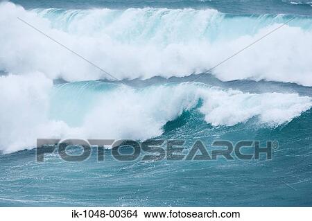 Picture - Powerful crashing waves of sea. Fotosearch