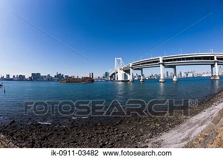 Rainbow Bridge in Tokyo, Japan View Large Photo Image Stock Image - Rainbow Bridge in Tokyo, Japan. Fotosearch