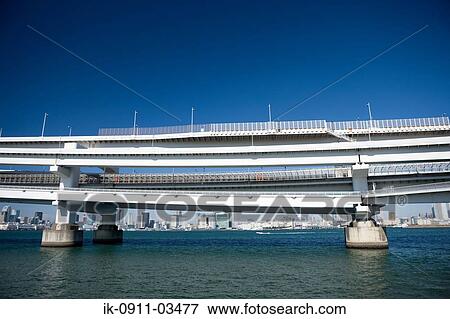 Rainbow Bridge in Tokyo, Japan View Large Photo Image Stock Photo - Rainbow Bridge in Tokyo, Japan. Fotosearch