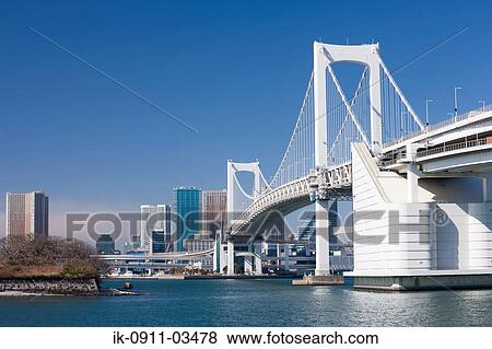 Stock Photo - Rainbow Bridge in Tokyo, Japan. Fotosearch