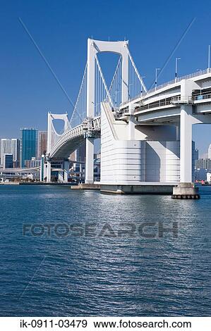 Rainbow Bridge in Tokyo, Japan View Large Photo Image Stock Photo - Rainbow Bridge in Tokyo, Japan. Fotosearch