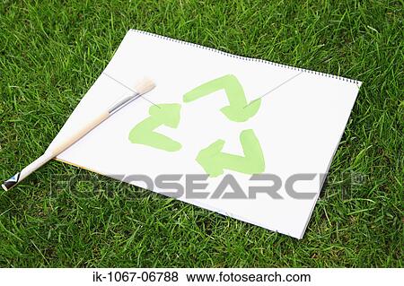 Recycle Symbol on Paper View Large Photo Image Stock Photo - Recycle Symbol on Paper. Fotosearch