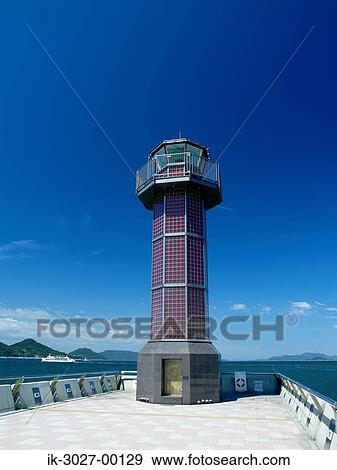 Red Lighthouse in Kagawa Prefecture View Large Photo Image Stock Photo - Red Lighthouse in Kagawa Prefecture. Fotosearch