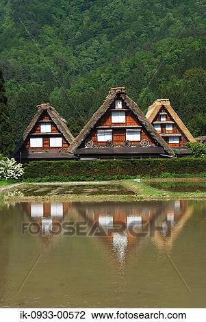 Reflection of Japanese House in Water, Japan, Gifu Prefecture View Large Photo Image Stock Image - Reflection of Japanese House in Water, Japan, Gifu Prefecture. Fotosearch