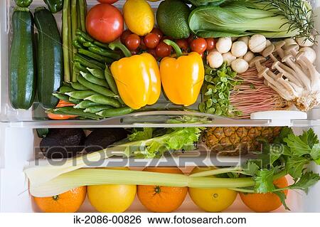 Refrigerator Filled with Fruits and Vegetables View Large Photo Image Stock Photograph - Refrigerator Filled with Fruits and Vegetables. Fotosearch