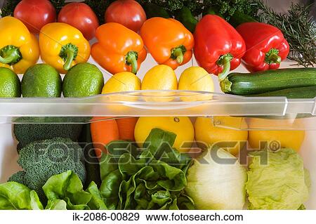 Stock Photo - Refrigerator Filled with Vegetables. Fotosearch