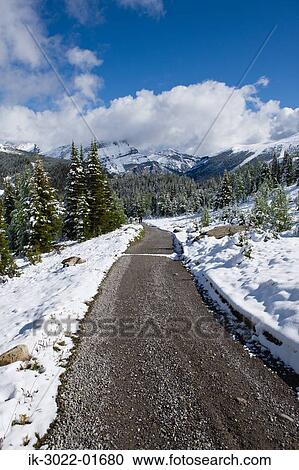 Road Heading From Snow-Capped Mountains View Large Photo Image Stock Image - Road Heading From Snow-Capped Mountains. Fotosearch