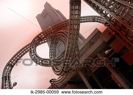 Stock Photo - Roller Coaster at Yokohama-Shi, Kanagawa Prefecture, Japan. Fotosearch