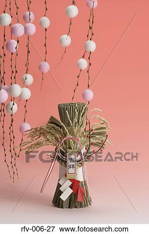 Sacred Straw Festoon Stock Photo 