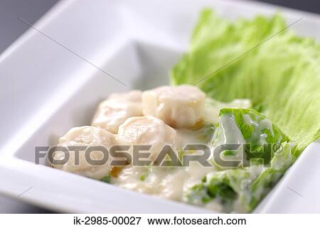 Stock Photo - Scallop with Cream Sauce. Fotosearch