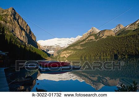 Stock Image - Scenic View of Lake Louise in Banff, Alberta, Canada. Fotosearch
