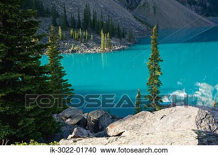 Scenic View of Moraine Lake in Banff, Alberta, Canada View Large Photo Image Stock Image - Scenic View of Moraine Lake in Banff, Alberta, Canada. Fotosearch