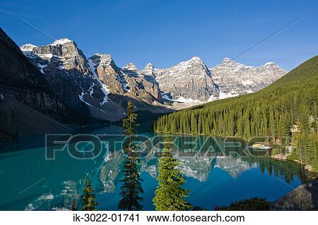 Scenic View of Moraine Lake in Banff, Alberta, Canada View Large Photo Image Stock Image - Scenic View of Moraine Lake in Banff, Alberta, Canada. Fotosearch