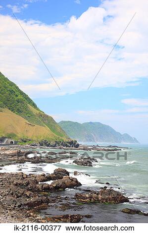 Scenic View of Seashore View Large Photo Image Stock Photo - Scenic View of Seashore. Fotosearch