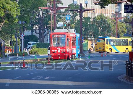 Streetcar on Tramway at Kyushu, Kagoshima Prefecture, Japan View Large Photo Image Stock Photography - Streetcar on Tramway at Kyushu, Kagoshima Prefecture, Japan. Fotosearch
