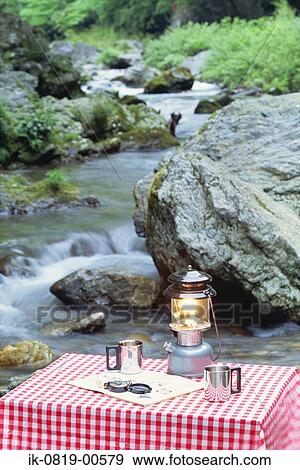 Table with Coffee Mugs Near Riverbed View Large Photo Image Stock Photo - Table with Coffee Mugs Near Riverbed. Fotosearch