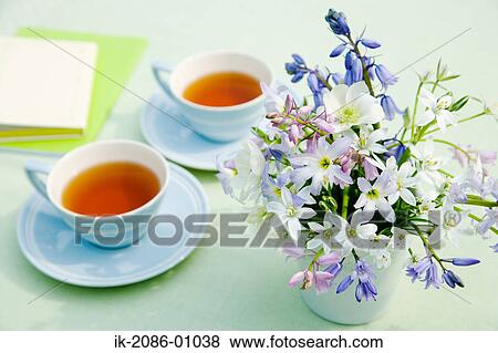 Teacup and Flowers View Large Photo Image Stock Photo - Teacup and Flowers. Fotosearch