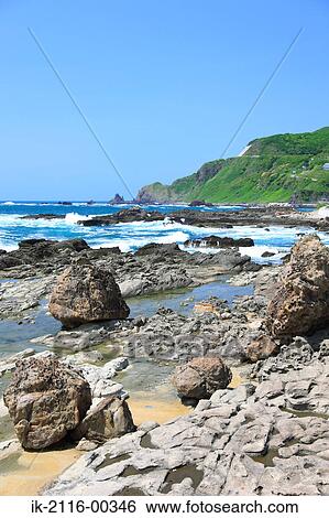Stock Photograph - Tide Sezaki in Akita Prefecture, Japan. Fotosearch
