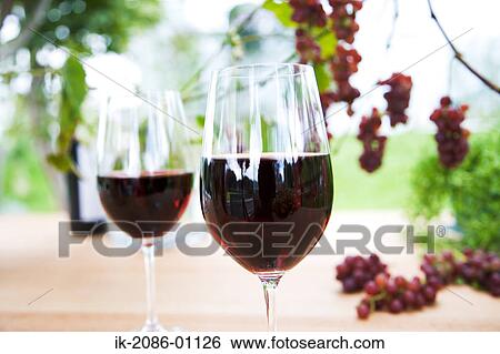 Stock Photograph - Two Red Wineglasses. Fotosearch