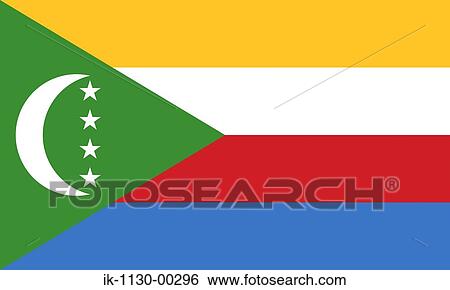 Union of the Comoros National Flag View Large Photo Image Stock Photograph - Union of the Comoros National Flag. Fotosearch