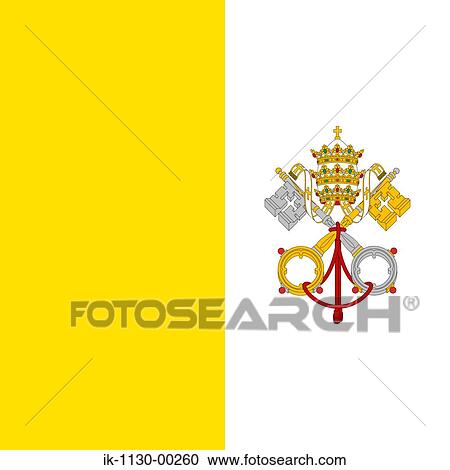 Stock Image - Vatican City National Flag. Fotosearch