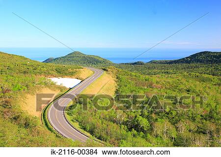 Picture - View of Shiretoko Crossing Road in Japan. Fotosearch