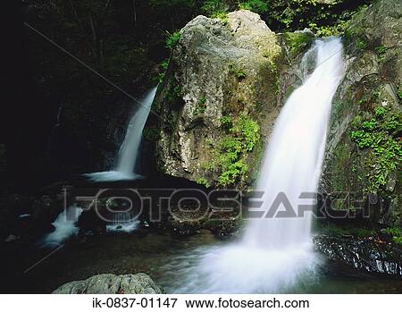 Water flowing on mossy rocks View Large Photo Image Stock Photo - Water flowing on mossy rocks. Fotosearch