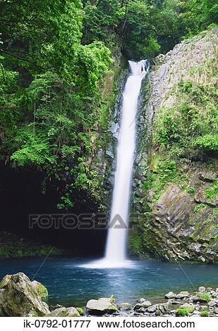 Waterfall in Shizuok Prefecture, Magi View Large Photo Image Stock Photo - Waterfall in Shizuok Prefecture, Magi. Fotosearch