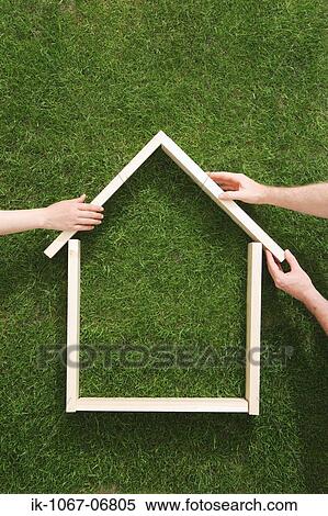 Wooden House Frame View Large Photo Image Stock Photography - Wooden House Frame. Fotosearch