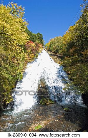 Picture - Yutaki Falls in Tochigi Prefecture, Japan. Fotosearch