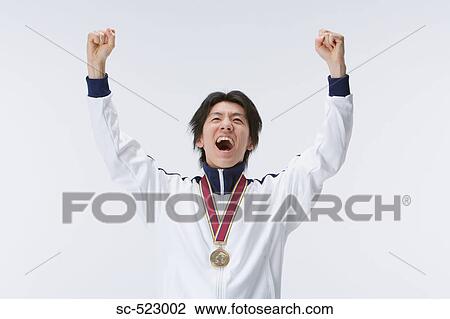 Stock Image - A Happy Winner. Fotosearch