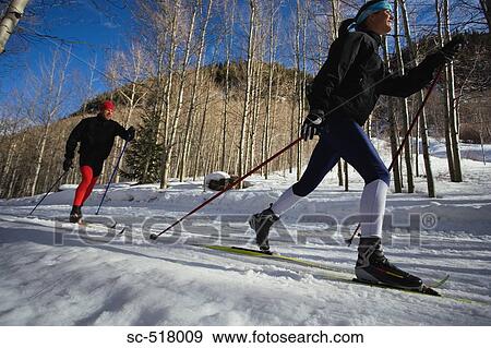 Stock Photo - Cross-Country Skiers. Fotosearch