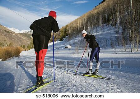 Stock Photograph - Cross-Country Skiers. Fotosearch