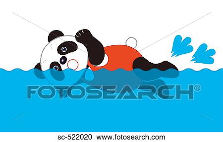 Stock Image - Female Panda Freestyle Swimmer. Fotosearch
