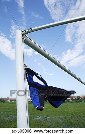 Football Jersey Flying From a Goalpost View Large Photo Image Stock Photograph - Football Jersey Flying From a Goalpost. Fotosearch