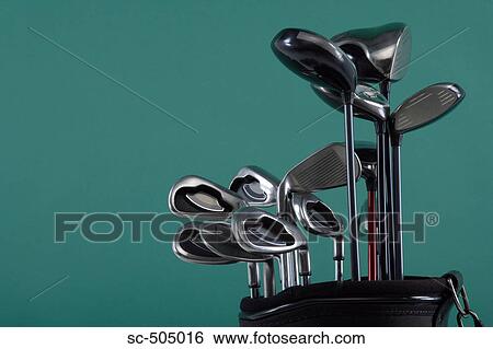 Stock Photograph - Golf Bag Filled With Clubs. Fotosearch