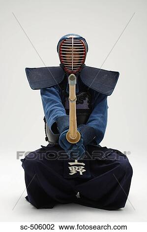 Stock Image - Kendo Fencer Practicing. Fotosearch