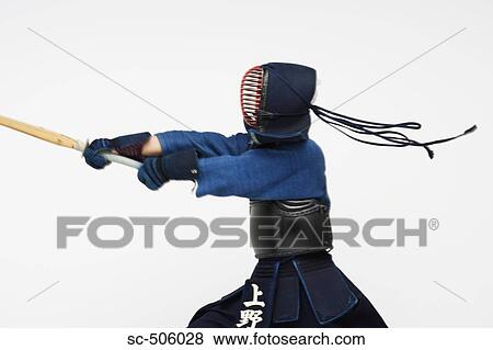 Kendo Fencer Practicing View Large Photo Image Stock Photo - Kendo Fencer Practicing. Fotosearch