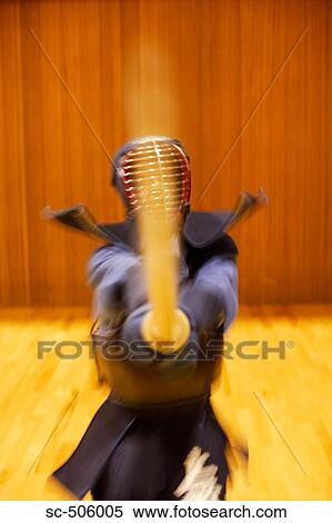 Stock Photography - Kendo Fencer Practicing. Fotosearch