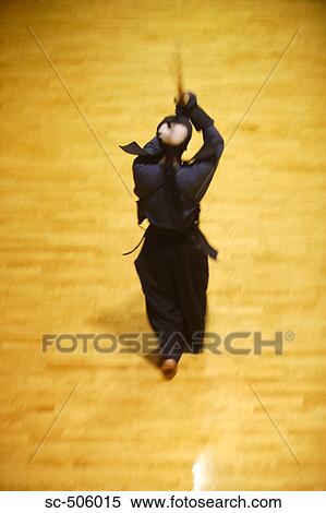 Stock Photography - Kendo Fencer Practicing. Fotosearch