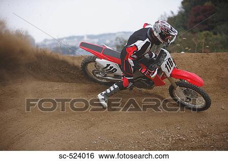 Motocross Rider Turning View Large Photo Image Stock Photograph - Motocross Rider Turning. Fotosearch