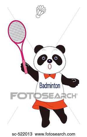 Panda Badminton Player View Large Photo Image Stock Image - Panda Badminton Player. Fotosearch