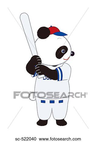Stock Image - Panda Baseball Batter. Fotosearch