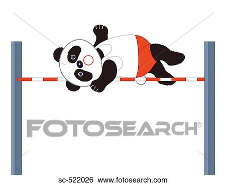 Stock Photograph - Panda High Jumper. Fotosearch