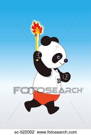 Panda Holding a Torch View Large Photo Image Stock Image - Panda Holding a Torch. Fotosearch
