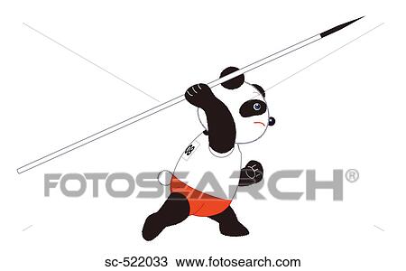 Stock Image - Panda Javelin Thrower. Fotosearch