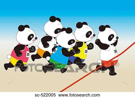 Panda Marathon Runners View Large Photo Image Stock Photography - Panda Marathon Runners. Fotosearch