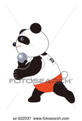 Stock Photo - Panda Shot Put Athlete. Fotosearch