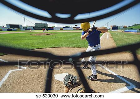 Stock Image - Perspective of a Baseball Catcher. Fotosearch